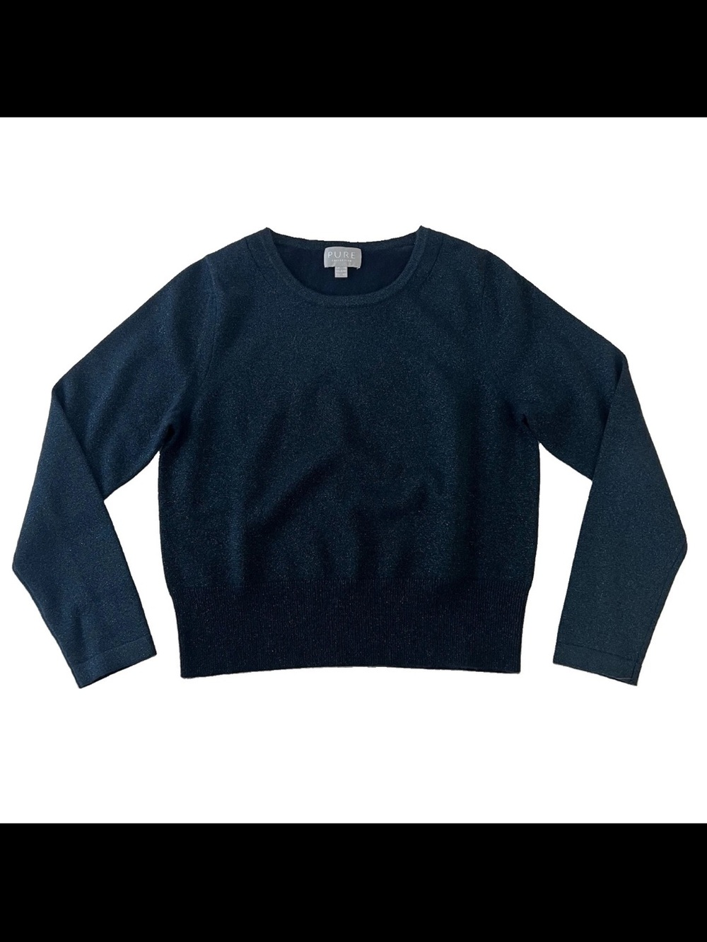 Pure Collection Cashmere Metallic Women’s Sweater 8/10 Long Sleeve Crew Neck
